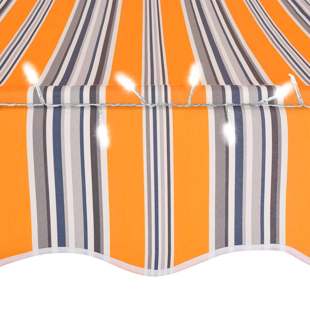 vidaXL Ręcznie zwijana markiza z LED, 100 cm, żółto-niebieska