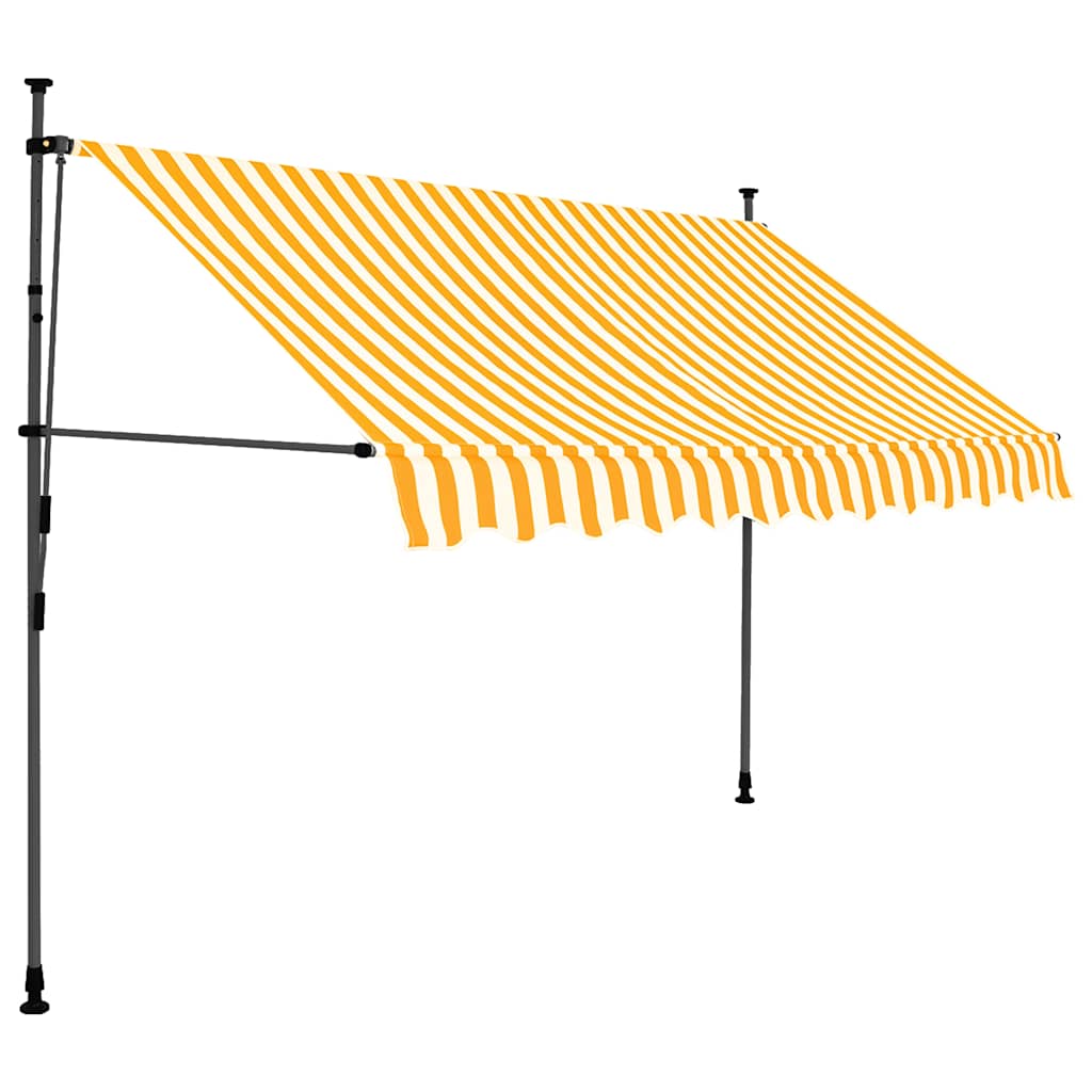 vidaXL Ręcznie zwijana markiza z LED, 300 cm, biało-pomarańczowa