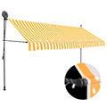vidaXL Ręcznie zwijana markiza z LED, 400 cm, biało-pomarańczowa