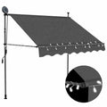 vidaXL Ręcznie zwijana markiza z LED, 150 cm, antracytowa