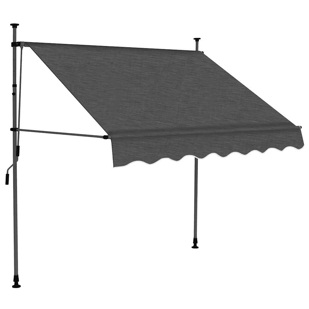 vidaXL Ręcznie zwijana markiza z LED, 150 cm, antracytowa