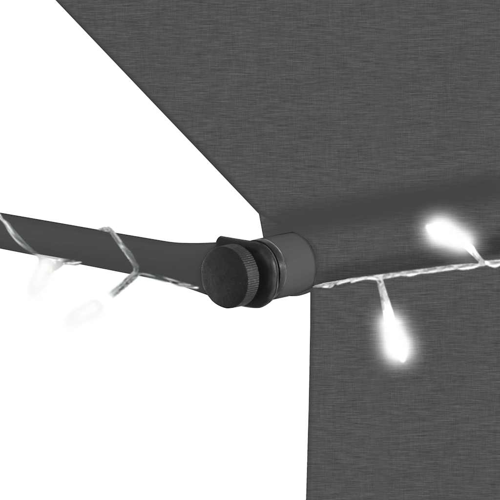 vidaXL Ręcznie zwijana markiza z LED, 200 cm, antracytowa