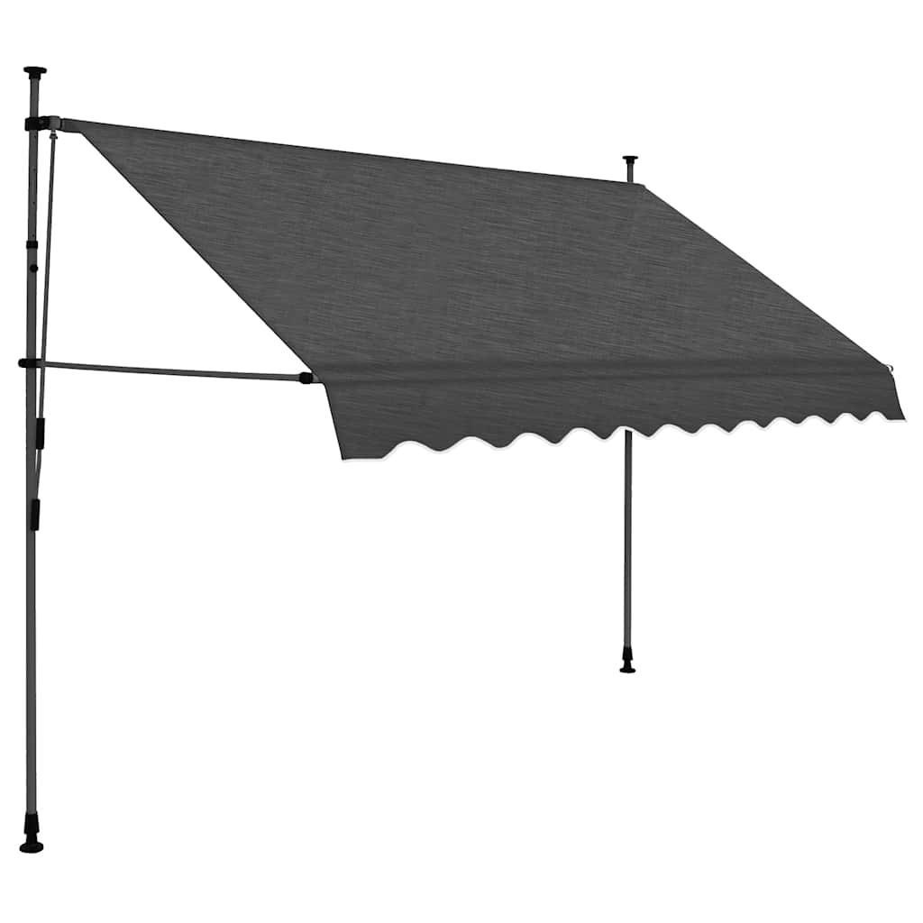vidaXL Ręcznie zwijana markiza z LED, 250 cm, antracytowa