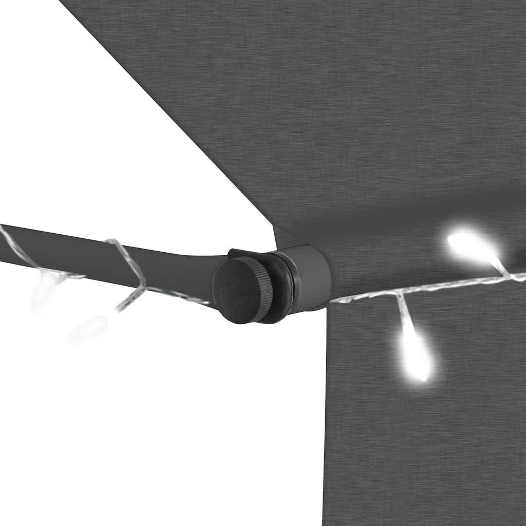 vidaXL Ręcznie zwijana markiza z LED, 300 cm, antracytowa