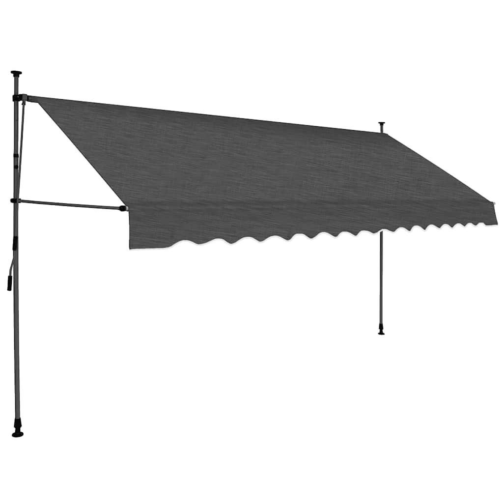 vidaXL Ręcznie zwijana markiza z LED, 400 cm, antracytowa