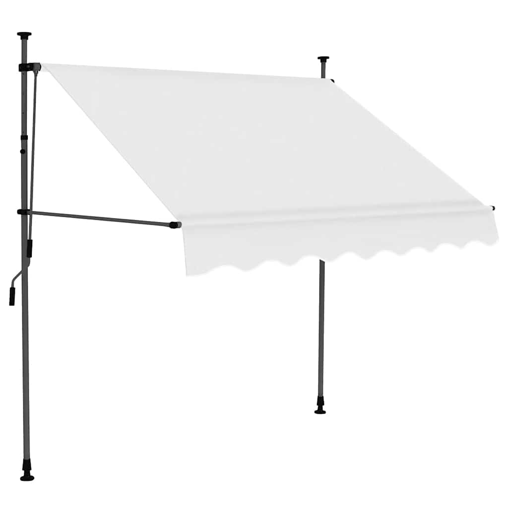 vidaXL Ręcznie zwijana markiza z LED, 150 cm, kremowa