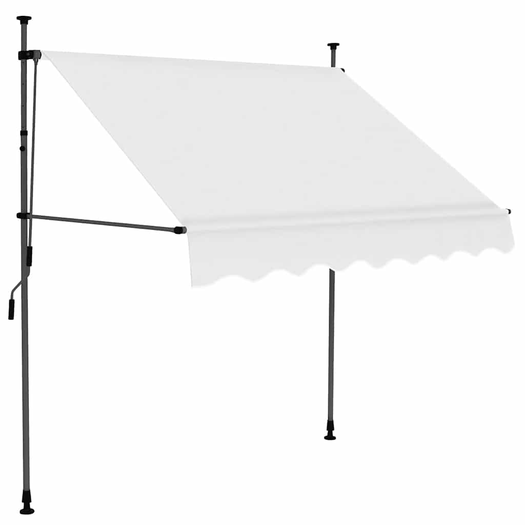 vidaXL Ręcznie zwijana markiza z LED, 200 cm, kremowa