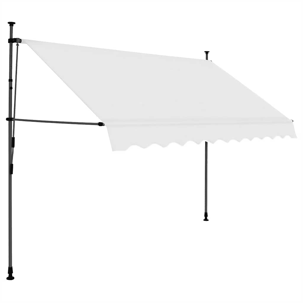 vidaXL Ręcznie zwijana markiza z LED, 250 cm, kremowa