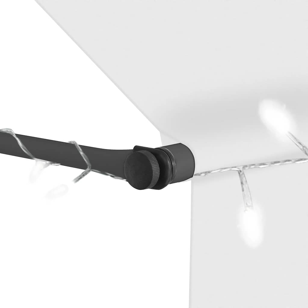 vidaXL Ręcznie zwijana markiza z LED, 250 cm, kremowa