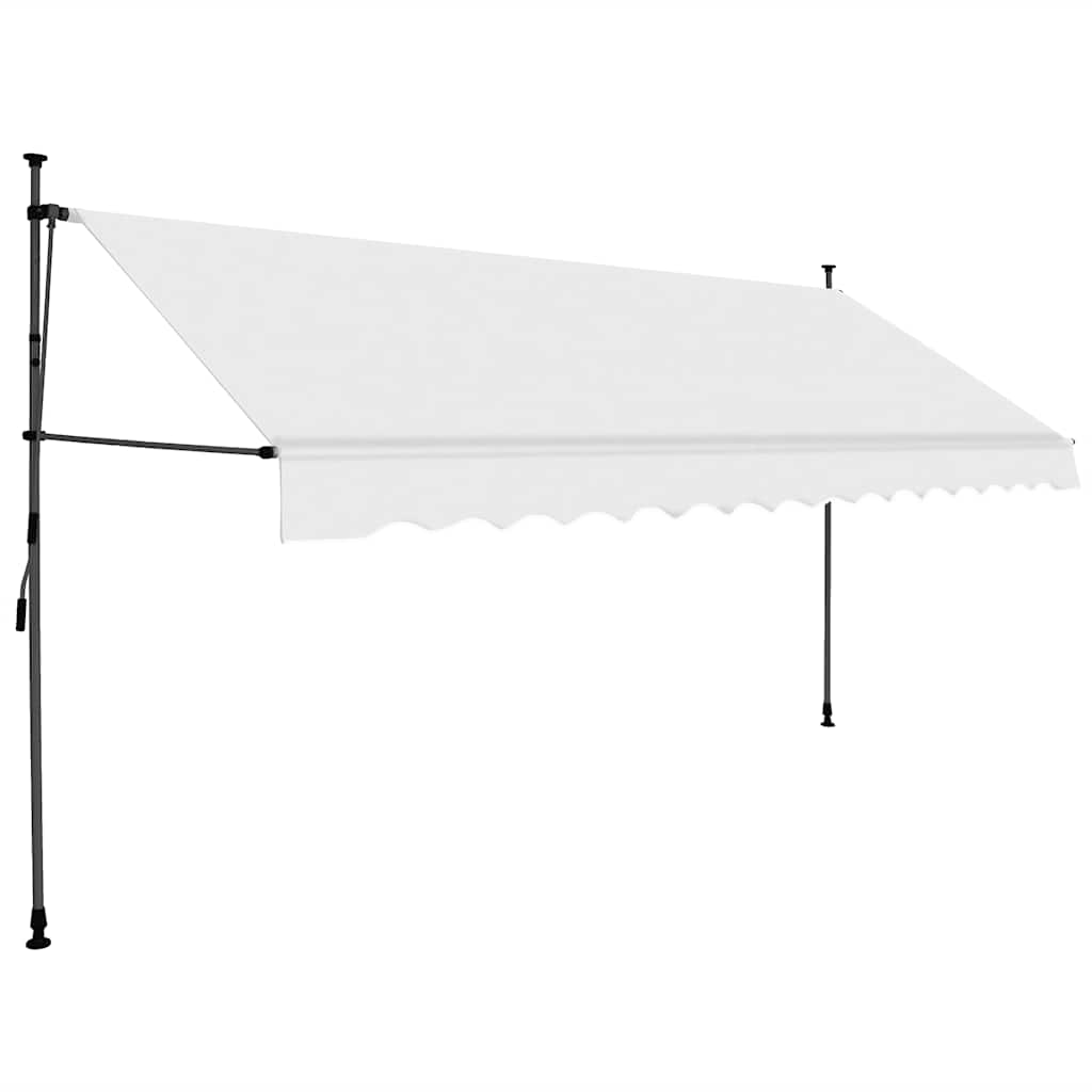 vidaXL Ręcznie zwijana markiza z LED, 400 cm, kremowa
