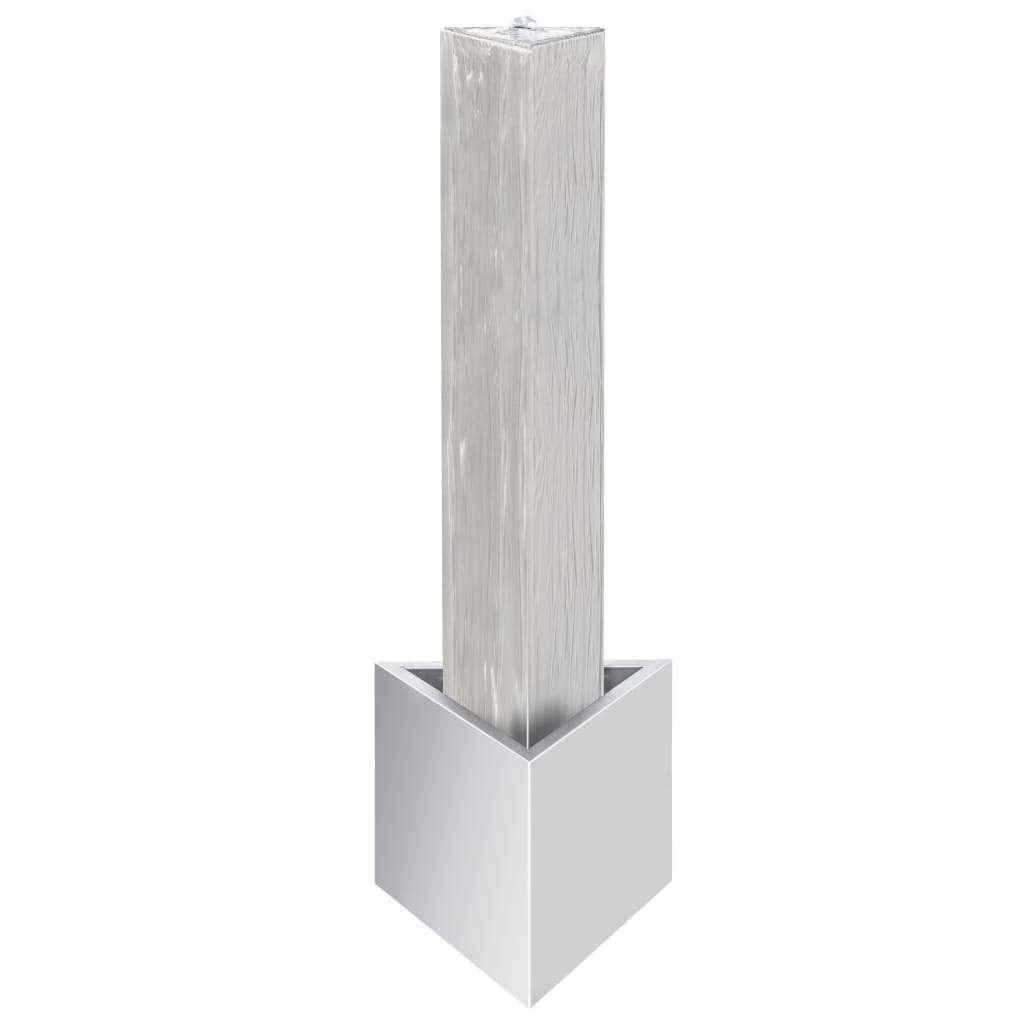 vidaXL Fontanna ogrodowa, srebrna, 37,7x32,6x110 cm, stal nierdzewna