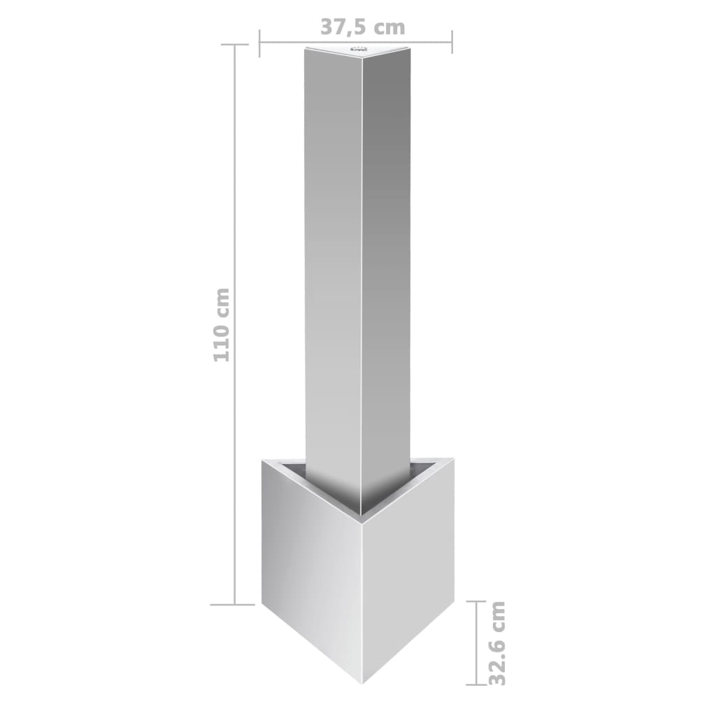 vidaXL Fontanna ogrodowa, srebrna, 37,7x32,6x110 cm, stal nierdzewna