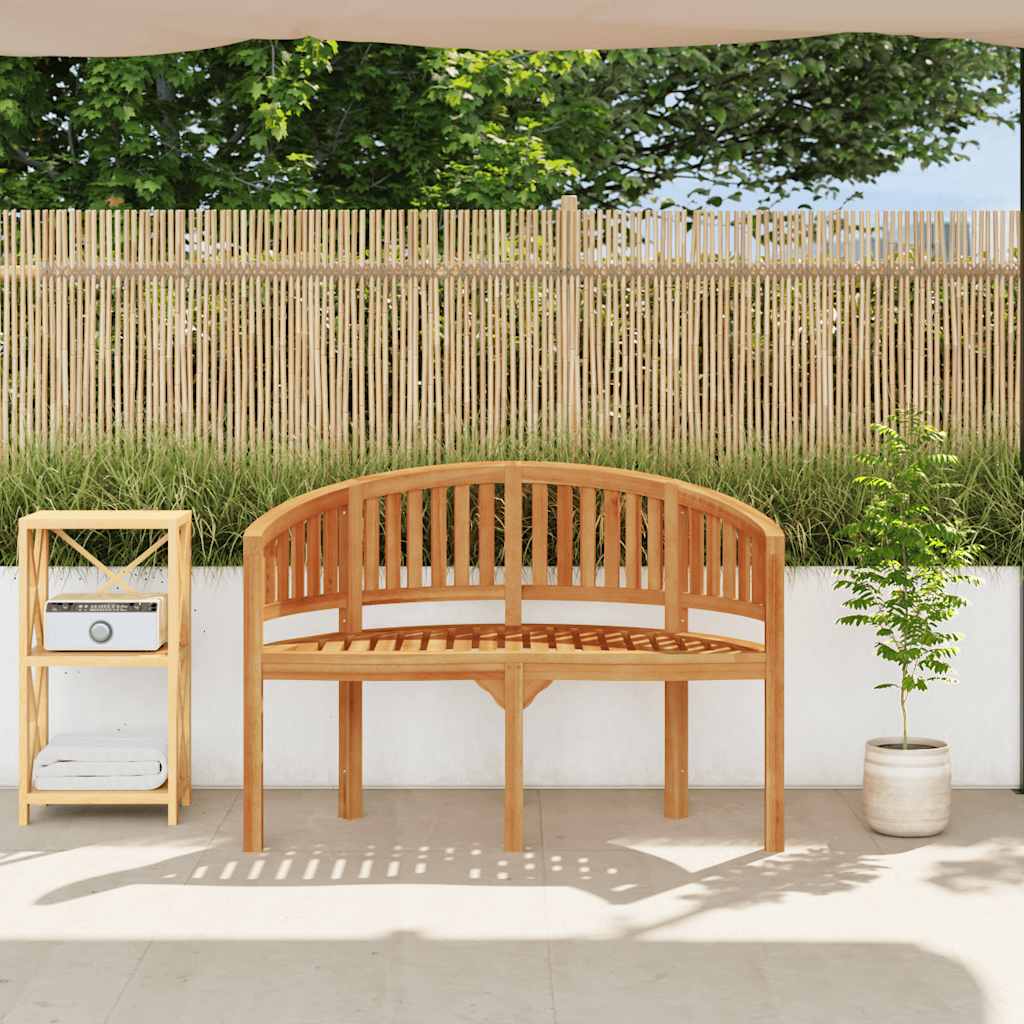 vidaXL Ławka w kształcie banana, 120 cm, lite drewno tekowe