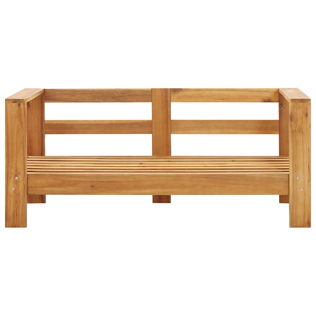 vidaXL Sofa ogrodowa z poduszką, 140 cm, lite drewno akacjowe, kremowa