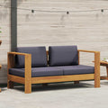 vidaXL Ławka/sofa ogrodowa z poduszkami, 140 cm, drewno akacji, szara