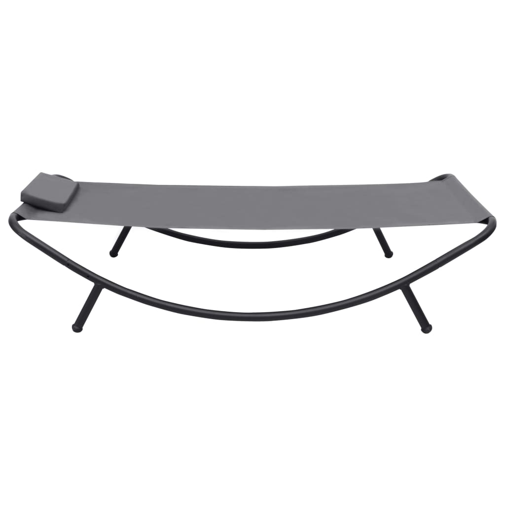 vidaXL Leżanka ogrodowa, szara, 200 x 90 cm, stal
