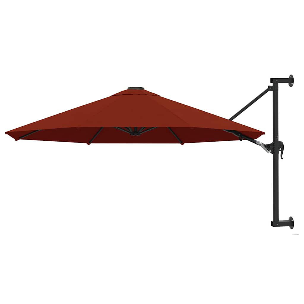 vidaXL Parasol ścienny na metalowym słupku, 300 cm, kolor terakota