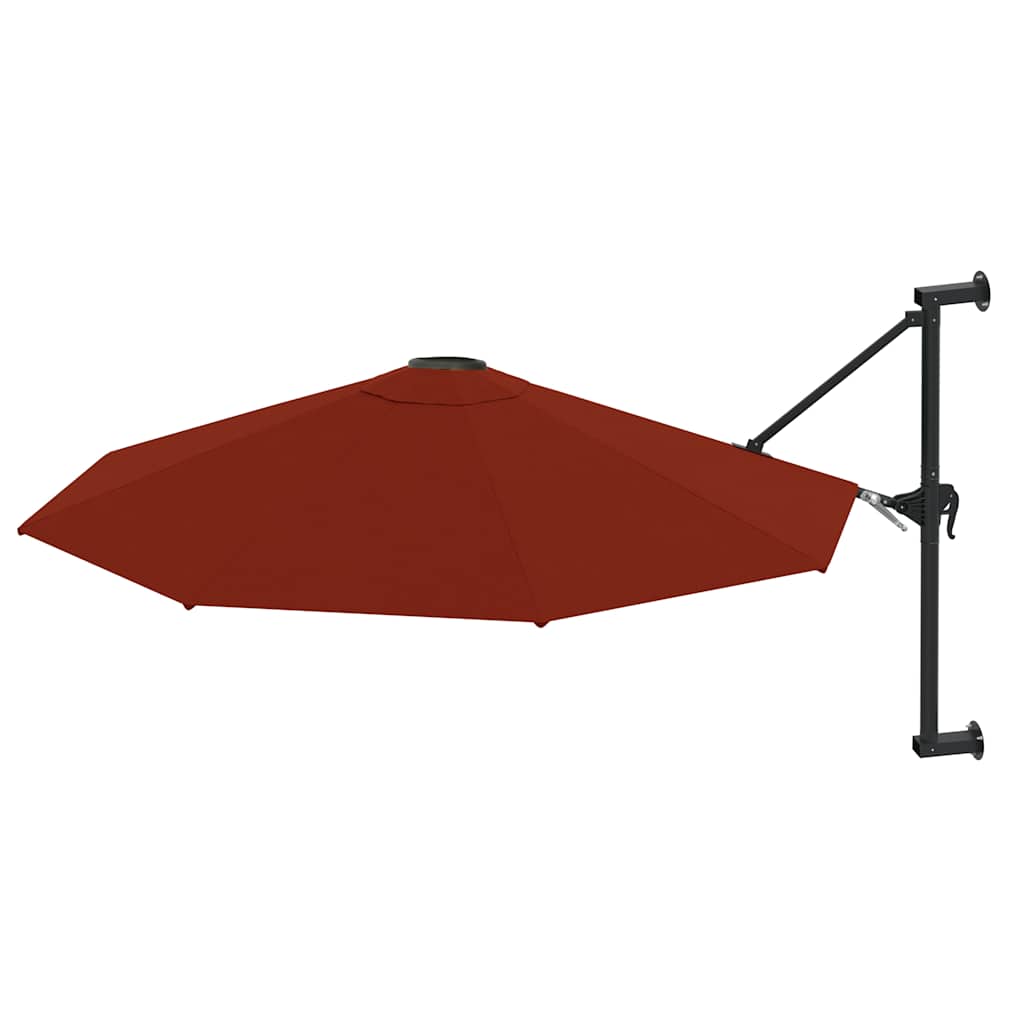 vidaXL Parasol ścienny na metalowym słupku, 300 cm, kolor terakota