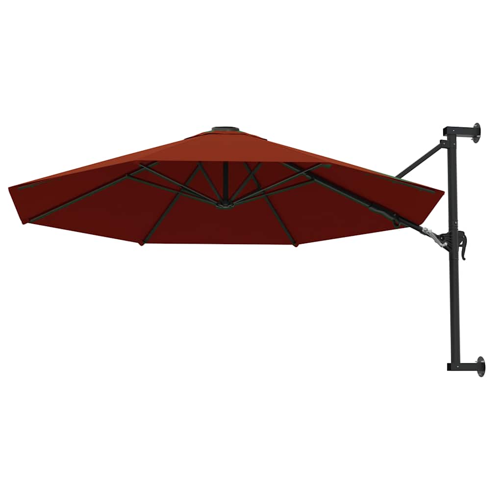 vidaXL Parasol ścienny na metalowym słupku, 300 cm, kolor terakota