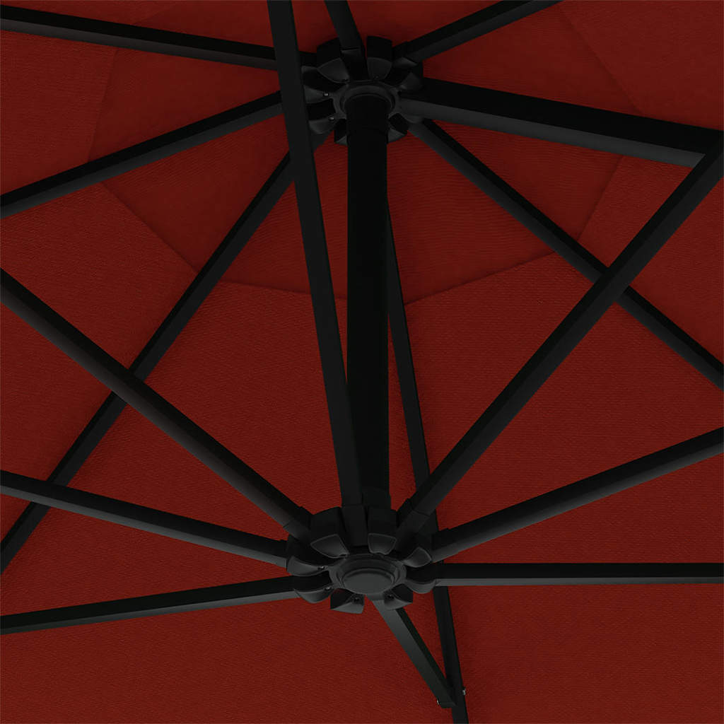 vidaXL Parasol ścienny na metalowym słupku, 300 cm, kolor terakota