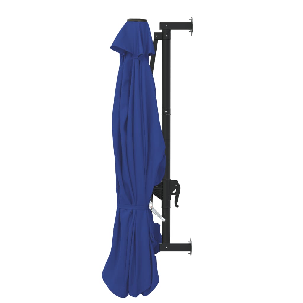 vidaXL Parasol ścienny na metalowym słupku, 300 cm, niebieski
