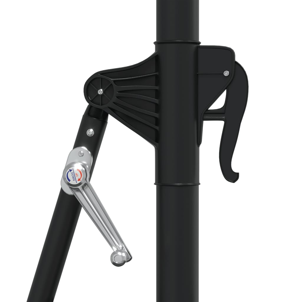 vidaXL Parasol ścienny na metalowym słupku, 300 cm, niebieski