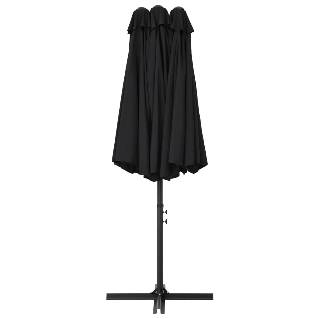 vidaXL Parasol ogrodowy na słupku aluminiowym, 460 x 270 cm, czarny