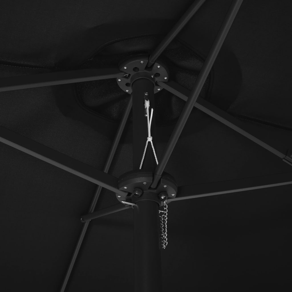 vidaXL Parasol ogrodowy na słupku aluminiowym, 460 x 270 cm, czarny