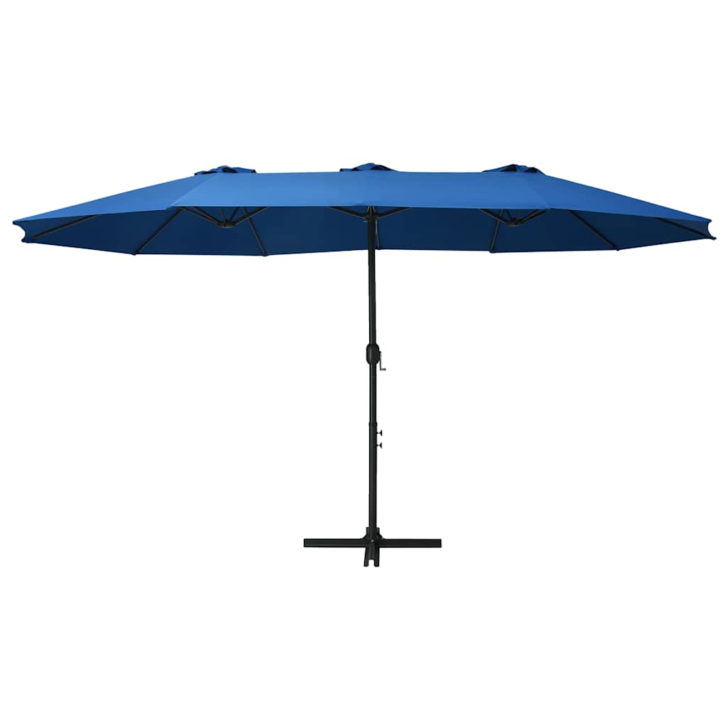 vidaXL Parasol ogrodowy na słupku aluminiowym, 460 x 270 cm, niebieski