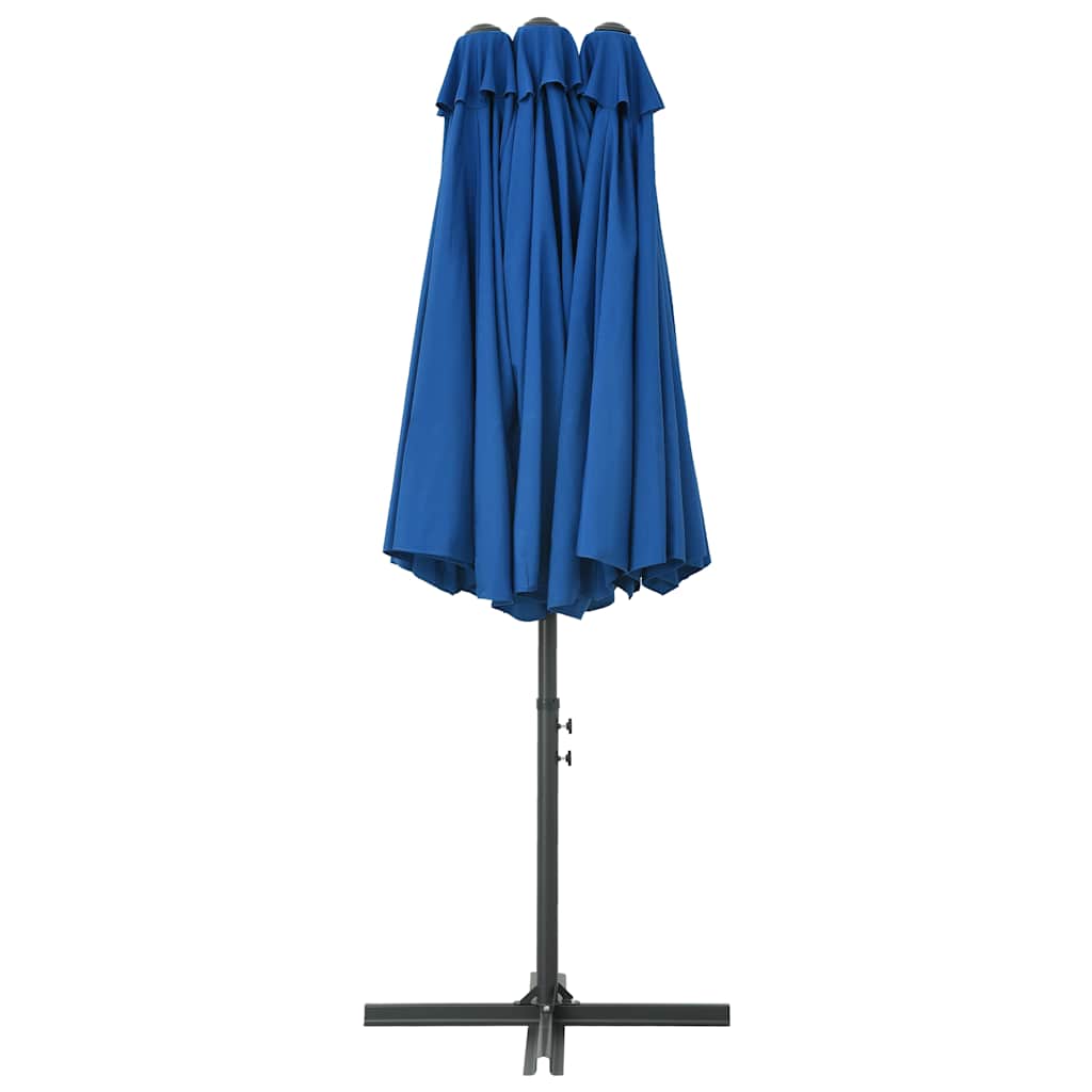 vidaXL Parasol ogrodowy na słupku aluminiowym, 460 x 270 cm, niebieski