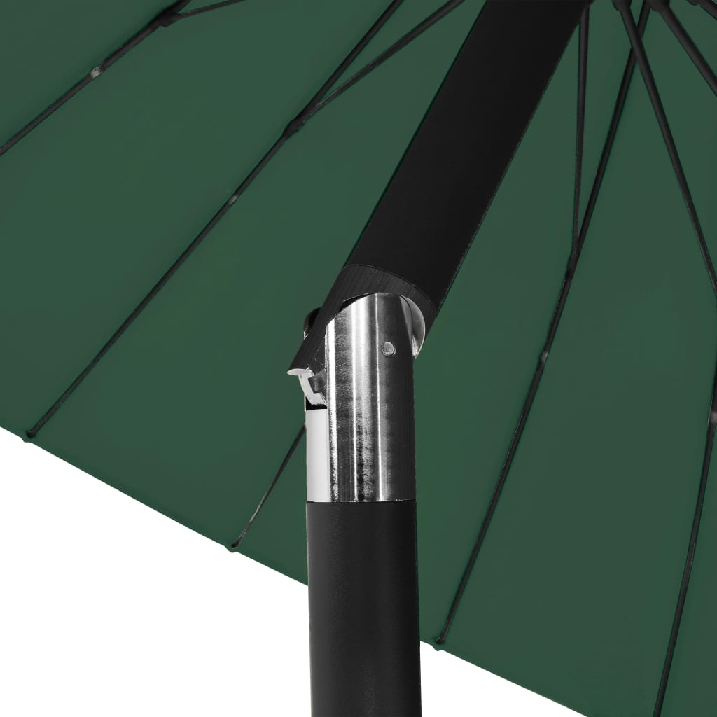 vidaXL Parasol ogrodowy na słupku aluminiowym, 270 cm, zielony