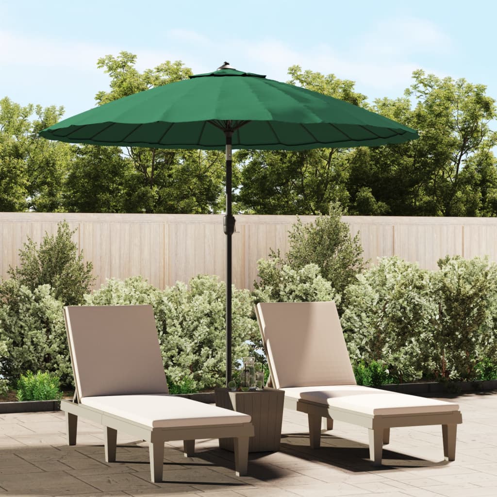 vidaXL Parasol ogrodowy na słupku aluminiowym, 270 cm, zielony