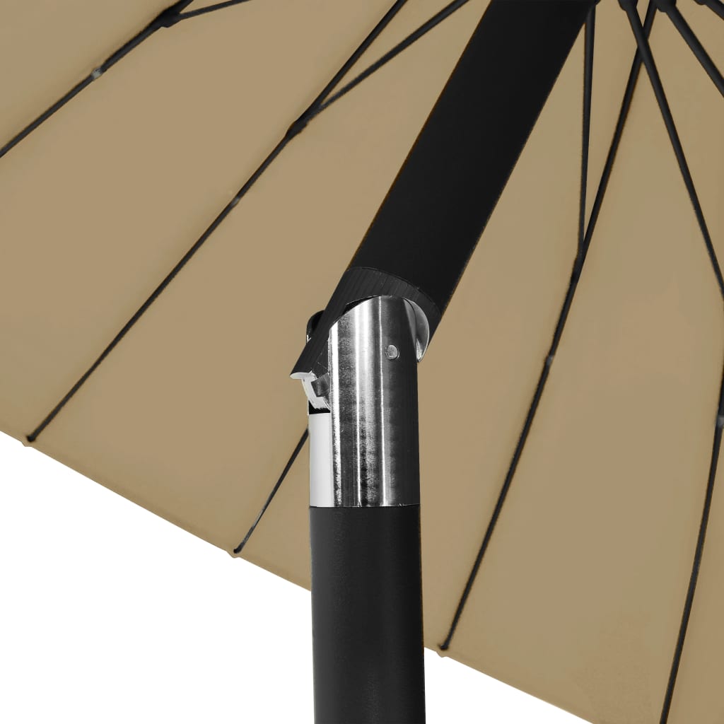 vidaXL Parasol ogrodowy na słupku aluminiowym, 270 cm, taupe
