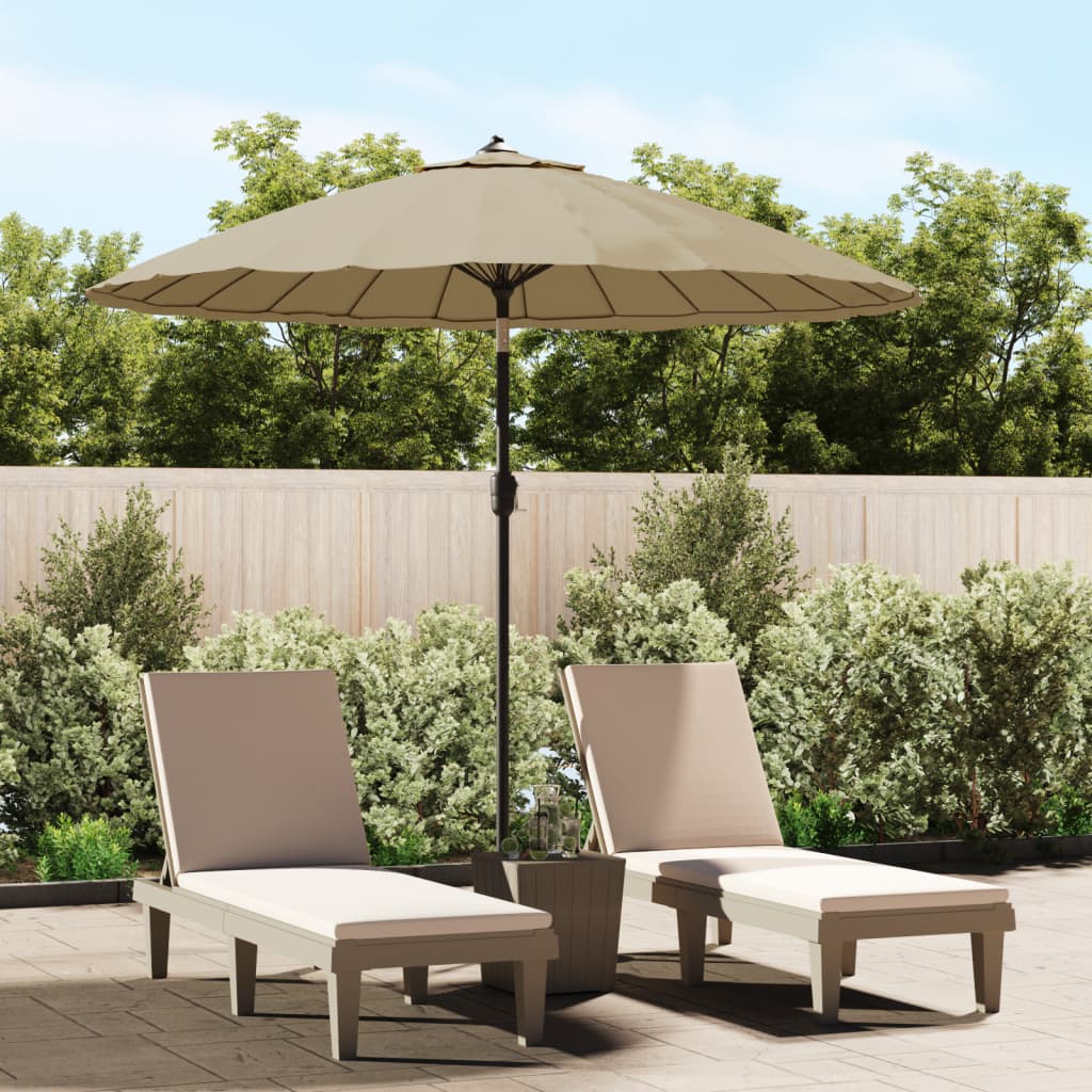 vidaXL Parasol ogrodowy na słupku aluminiowym, 270 cm, taupe