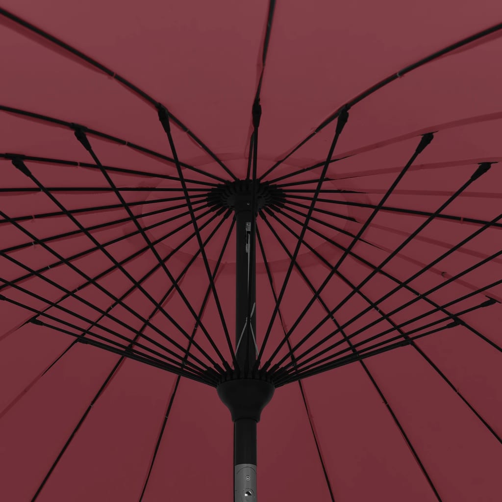 vidaXL Parasol ogrodowy na słupku aluminiowym, 270 cm, bordowy