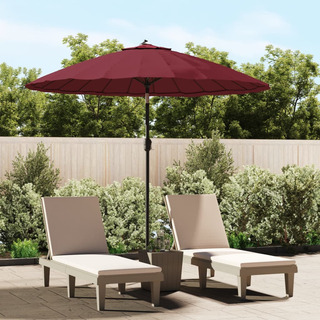 vidaXL Parasol ogrodowy na słupku aluminiowym, 270 cm, bordowy