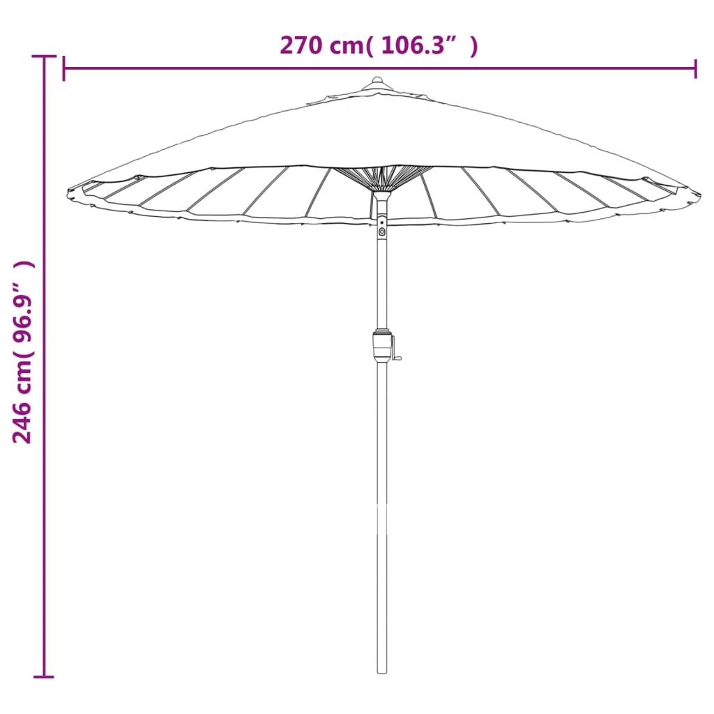 vidaXL Parasol ogrodowy na słupku aluminiowym, 270 cm, terakota