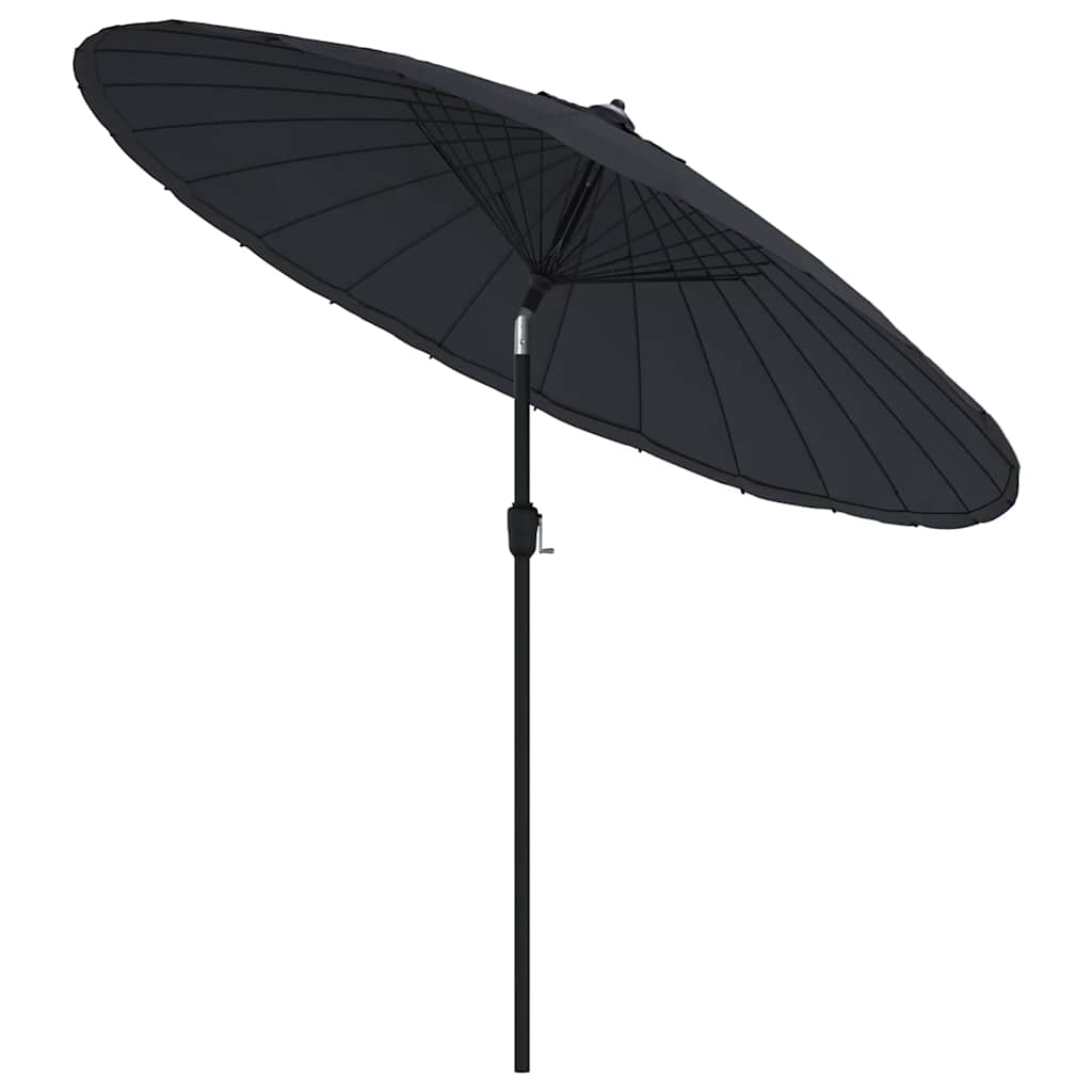 vidaXL Parasol ogrodowy na słupku aluminiowym, 270 cm, czarny