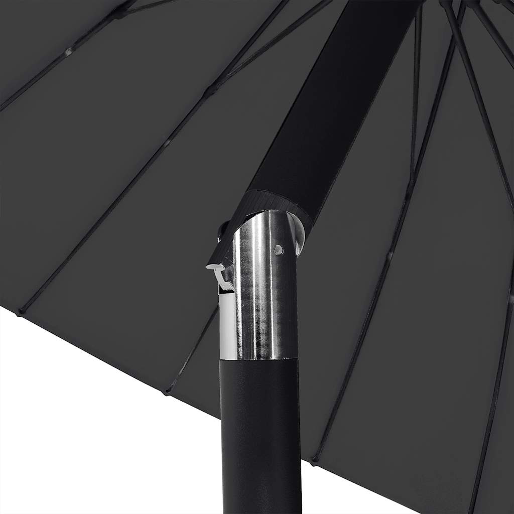 vidaXL Parasol ogrodowy na słupku aluminiowym, 270 cm, czarny