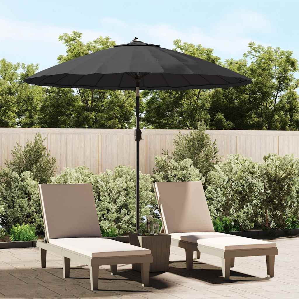 vidaXL Parasol ogrodowy na słupku aluminiowym, 270 cm, czarny