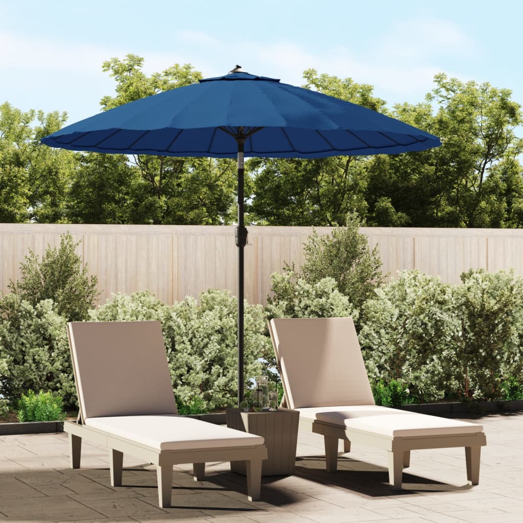vidaXL Parasol ogrodowy na słupku aluminiowym, 270 cm, lazurowy