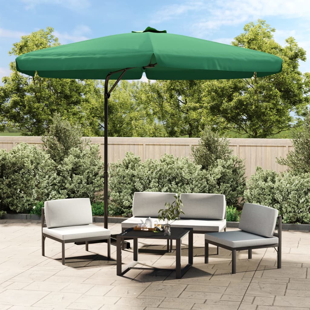vidaXL Parasol ogrodowy na stalowym słupku, 300 cm, zielony