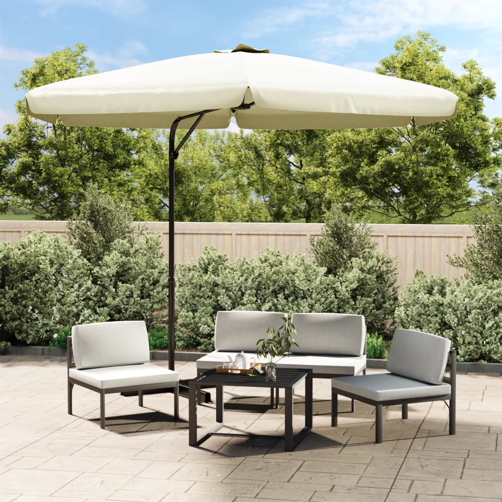 vidaXL Parasol ogrodowy na stalowym słupku, 300 cm, piaskowy