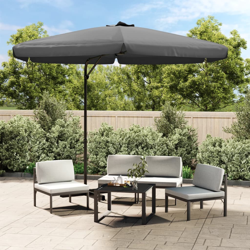 vidaXL Parasol ogrodowy na słupku stalowym, 300 cm, antracytowy