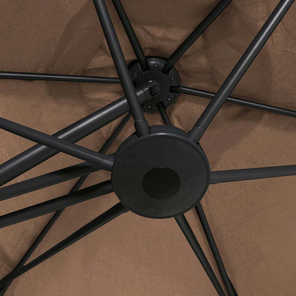 vidaXL Parasol ogrodowy na stalowym słupku, 300 cm, taupe
