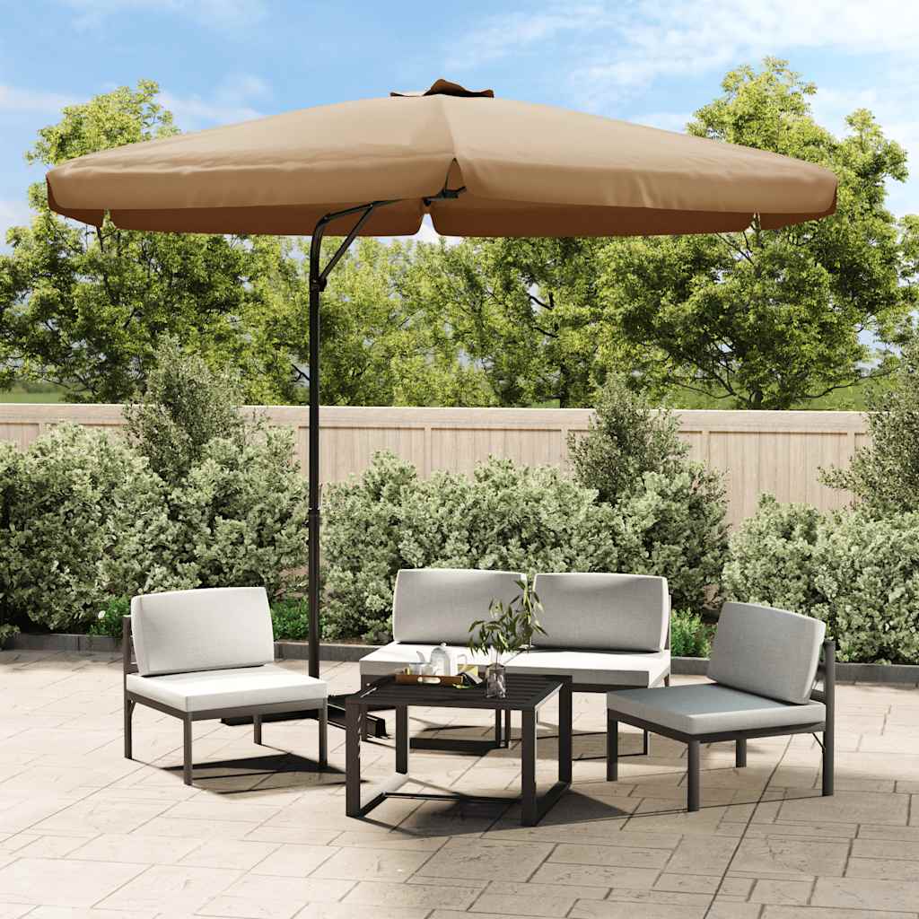vidaXL Parasol ogrodowy na stalowym słupku, 300 cm, taupe