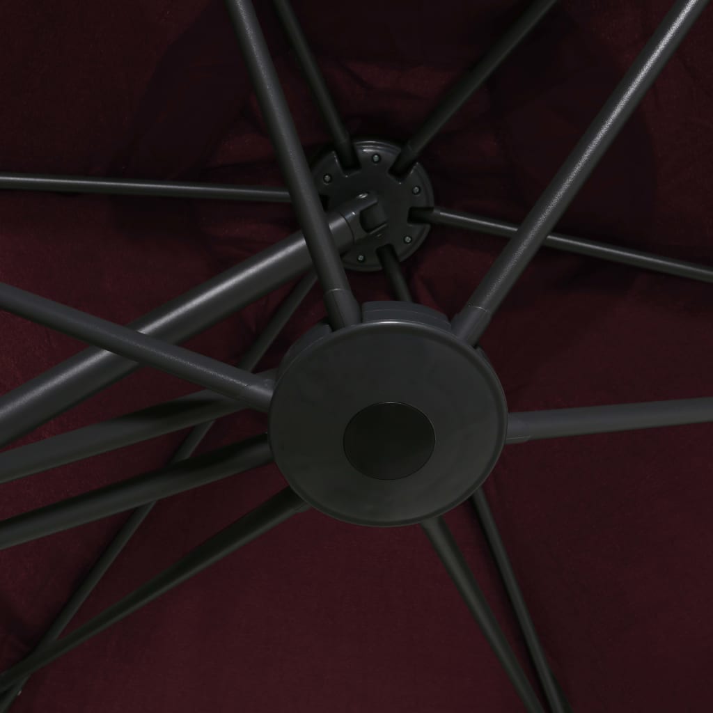 vidaXL Parasol ogrodowy na stalowym słupku, 300 cm, bordowy