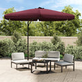 vidaXL Parasol ogrodowy na stalowym słupku, 300 cm, bordowy