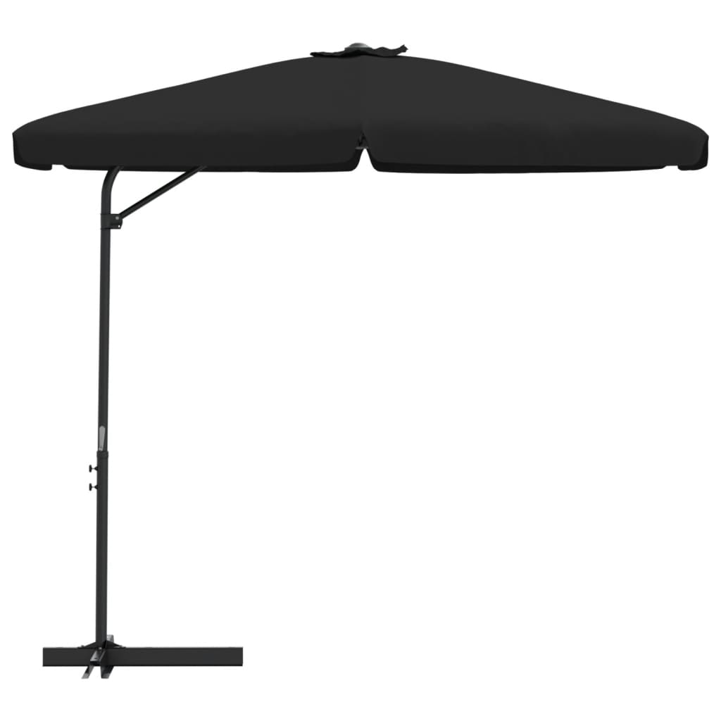 vidaXL Parasol ogrodowy na stalowym słupku, 300 cm, czarny