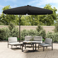vidaXL Parasol ogrodowy na stalowym słupku, 300 cm, czarny